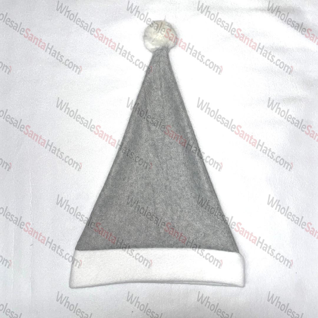 USA Bulk Light Gray Santa Hat